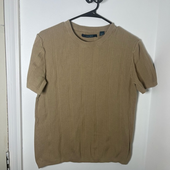 Perry Ellis Sweaters - PERRY ELLIS 100% cotton womans small ribbed knit short sleeve sweater top